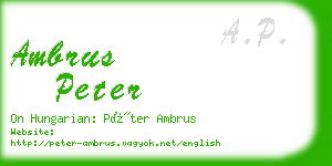 ambrus peter business card